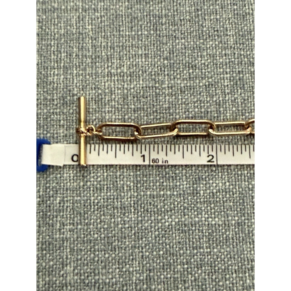 Banana Republic Bracelet Gold Tone Paper Clip Toggle Link Fashion Small 7.25" - Picture 8 of 9